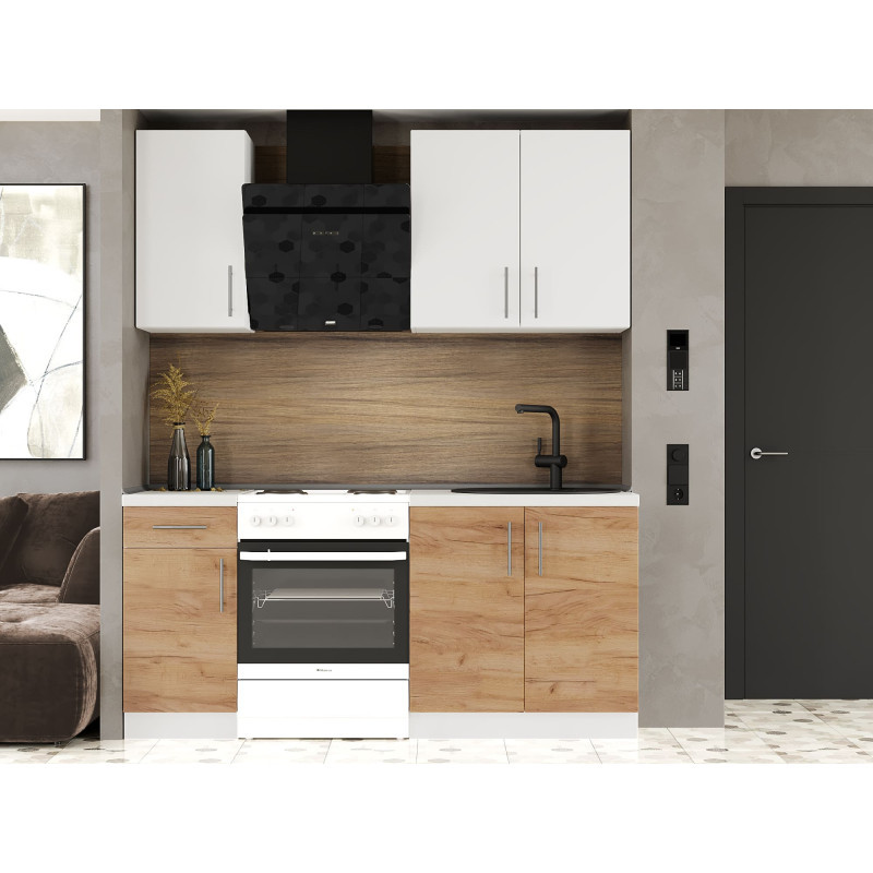 Кухня модульна Еверест Оптіма набір №1 Білий+Дуб крафт золотий 1,8 м (DTM-5691), фото 1