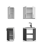 Кухня модульна Еверест Оптіма набір №1 Німфея альба+Антрацит 1,8 м (DTM-5692), фото 3