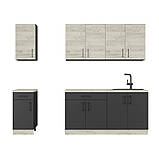 Кухня модульна Еверест Оптіма набір №3 Дуб крафт білий+Антрацит 2,6 м (DTM-5699), фото 2