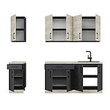 Кухня модульна Еверест Оптіма набір №3 Дуб крафт білий+Антрацит 2,6 м (DTM-5699), фото 3