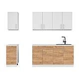 Кухня модульна Еверест Оптіма набір №3 Німфея альба+Дуб крафт золотий 2,6 м (DTM-5701), фото 2