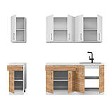 Кухня модульна Еверест Оптіма набір №3 Німфея альба+Дуб крафт золотий 2,6 м (DTM-5701), фото 3