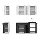 Кухня модульна Еверест Оптіма набір №3 Німфея альба+Антрацит 2,6 м (DTM-5702), фото 3