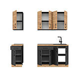 Кухня модульна Еверест Оптіма набір №4 Дуб крафт золотий+Антрацит 2,2 м (DTM-5705), фото 3