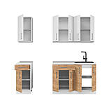 Кухня модульна Еверест Оптіма набір №4 Німфея альба+Дуб крафт золотий 2,2 м (DTM-5706), фото 3