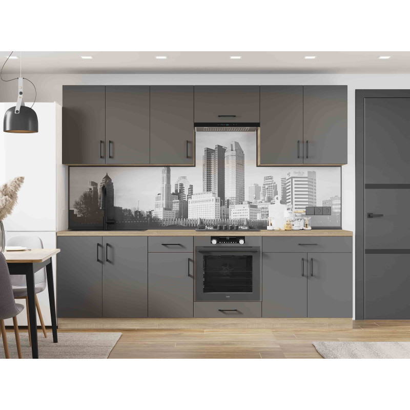 Кухня модульна Еверест Оптіма набір №6 Графіт 2,6 м (DTM-5714), фото 1