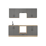 Кухня модульна Еверест Оптіма набір №8 Графіт 2,2 м (DTM-5722), фото 2