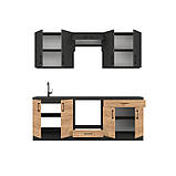 Кухня модульна Еверест Оптіма набір №8 Антрацит+Дуб крафт золотий 2,2 м (DTM-5723), фото 3