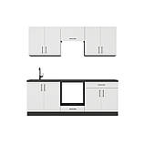 Кухня модульна Еверест Оптіма набір №8 Білий 2,2 м (DTM-5724), фото 2