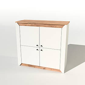 Тумба 4-х дверна закрита Еверест Нордік-980 98х38х92 см Білий + Дуб крафт золотий (DTM-5527)