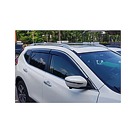 Дефлекторы окон (ветровики) с нержавеющей полосой на Skoda Karoq (2018-н.в) 4 шт. FLY (00000064244)