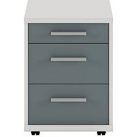 Тумба офісна під стіл Гербор Кабі KON 3S Попелястий + Антрацит (GRB-1383)