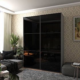 Шафа-купе двохдверна Doros G-Caiser 180х60х240 см Графіт/2 Чорних скла (DRS-011030)