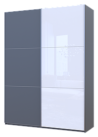 Шафа-купе двохдверна Doros G-Caiser 180х60х240 см Графіт/1 Біле Скло (DRS-011036)