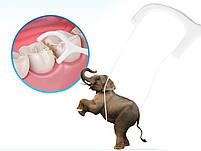 Флосси на пластикових паличках для глибокого очищення зубів. Зубні флоси на паличках 50 шт. у контейнері., фото 5