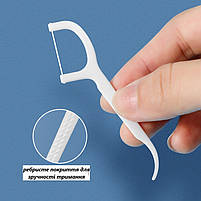 Зубні флоси на пластикових паличках для очищення зубів. Зубні нитки на паличках 30 шт. в упаковці., фото 4