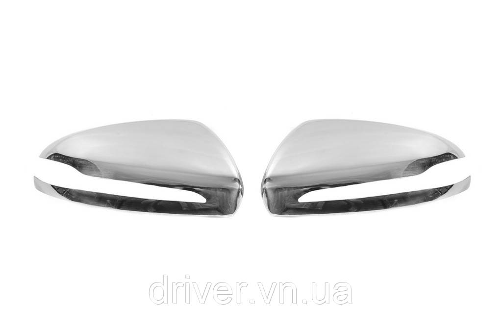 Накладки на зеркала (2 шт, нерж.) для Mercedes S-сlass W222