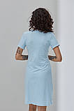Блакитна нічна сорочка для вагітних та годуючих мам трикотажна S, фото 3
