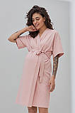 Пудровий халат для вагітних та годуючих мам із трикотажу S, фото 5