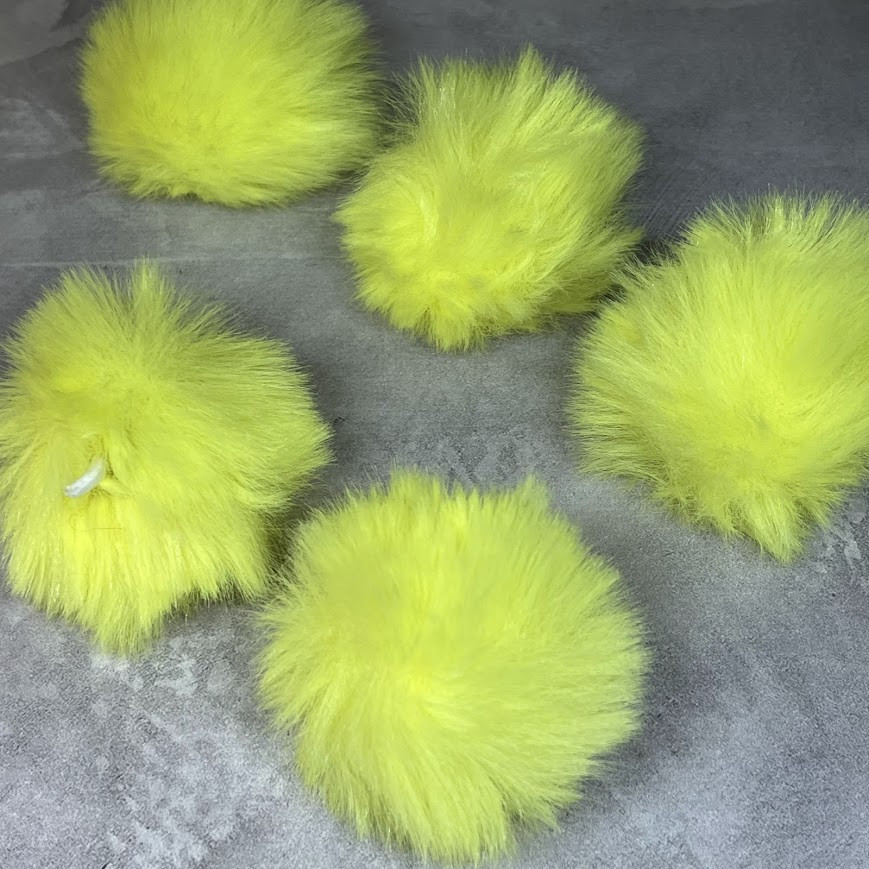 Помпон 6 см (Еко-хутро),з петелькою, колір- салатовий, шт., Салатовий, фото 1