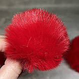 Помпон 6 см (Еко-хутро), з петелькою, колір- червоний, шт., Червоний, фото 2