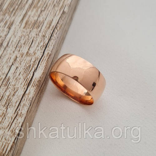 Обручка срібна з позолотою широка європейка