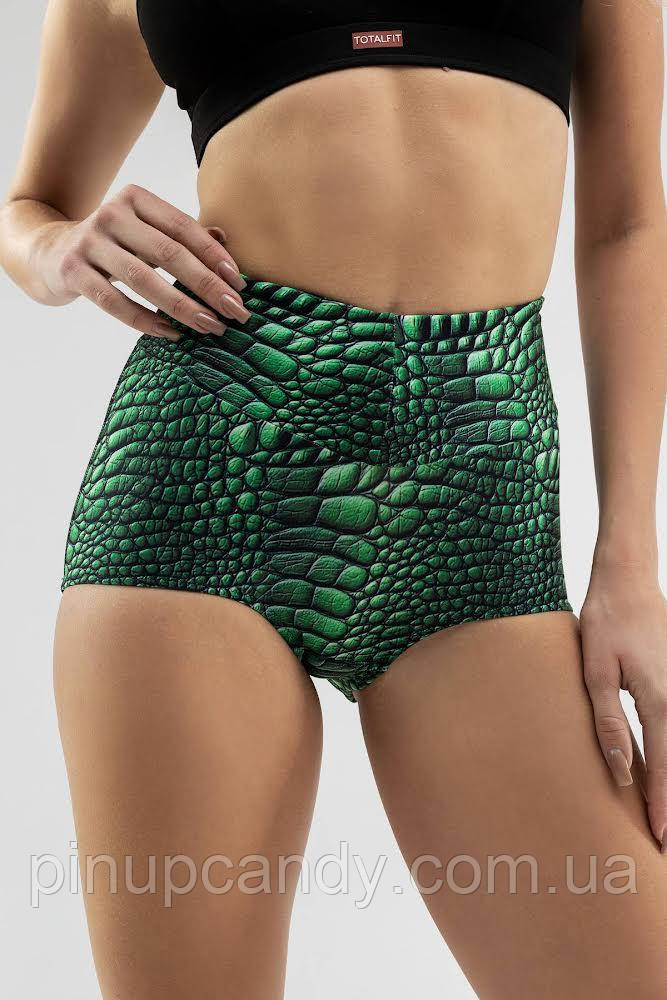 Термотруси жіночі максі Totalfit TH320-P150 мікроначіс принт зелені (розміри: XS-XL), фото 1
