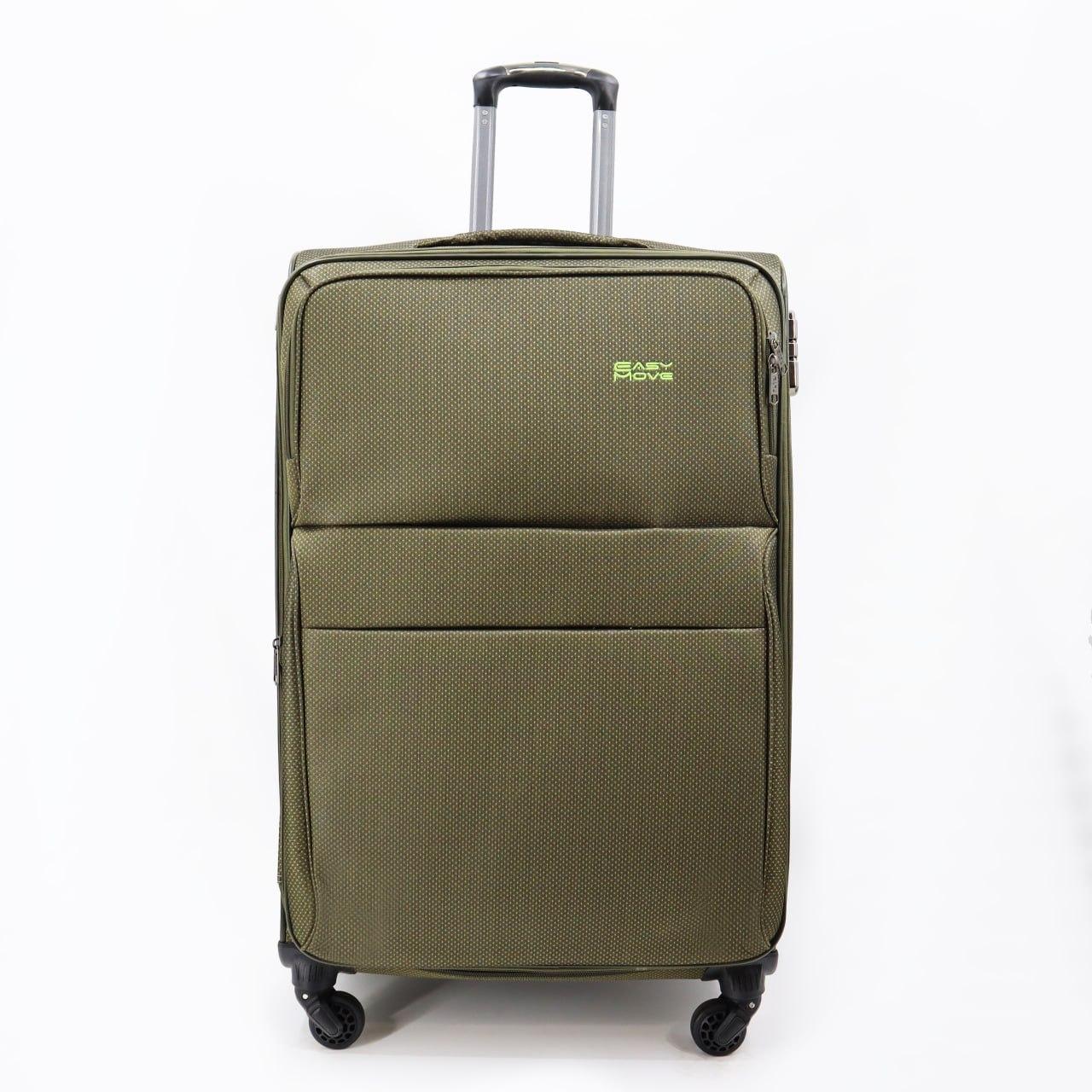 Валіза дорожня 3 в 1 трійка тканинна 78*48 см на колесах у різних кольорах Cans Зелений, фото 1