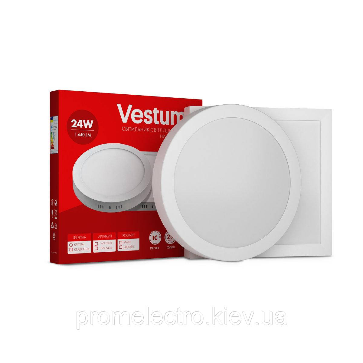 Світлодіодний накладний світильник круглий Vestum 24W 4000K 220V 1-VS-5305