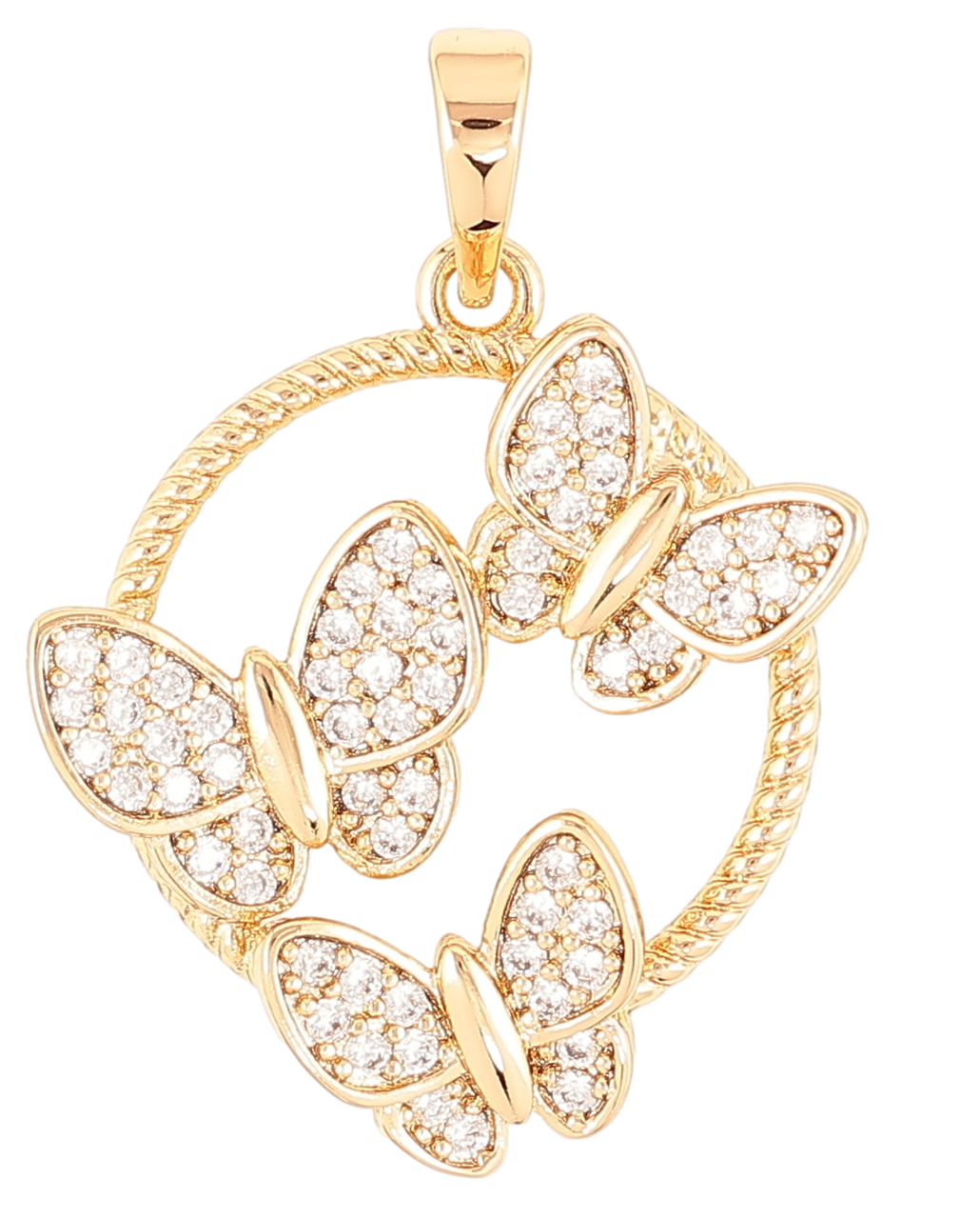 Кулон Xuping Позолота 18K «Метелики з цирконієм» для ланцюжка до 6мм
