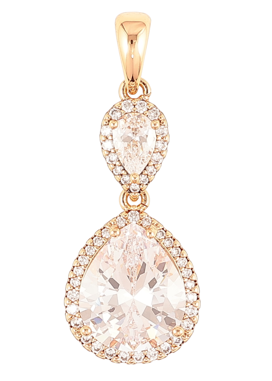 Кулон Xuping Позолота 18K «Краплеподібні фіаніти в обрамленні цирконію» для ланцюжка до 4мм