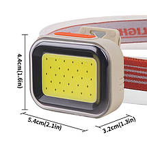 Ліхтар налобний CY-2027-B-COB(white+red), Li-Ion акумулятор, ЗП Type-C, фото 5