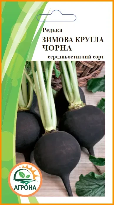 Редька Чорна зимова кругла 1 г ТМ Агрона