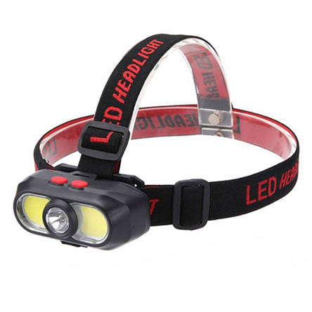 Ліхтар налобний KX-302-LED+2COB, ЗП Type-C, Box, фото 1
