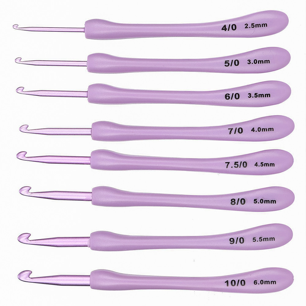 Набір гачків алюмінієвих "Лаванда" 8 шт., 2,5-6,0 мм, фото 1