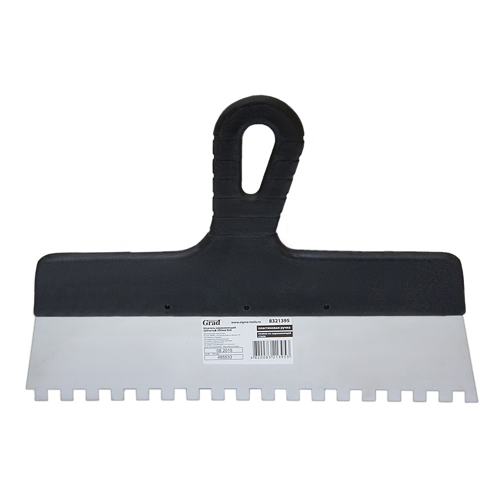 Шпатель зубчастий (неіржавкий) 300 мм 8 × 8 мм GRAD (8321395), фото 1