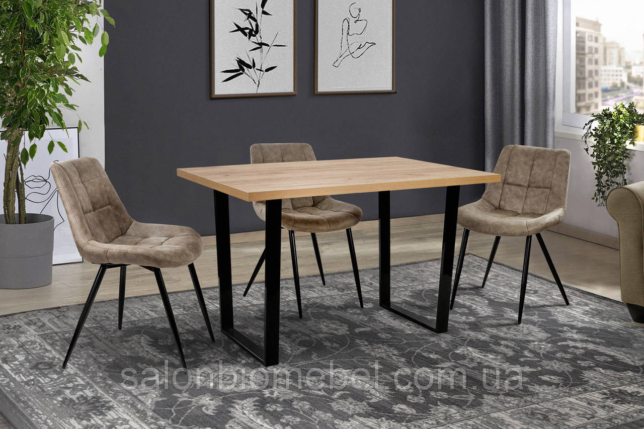 Стіл обідній Кентукі (чорний/ дуб крафт золотий), фото 1