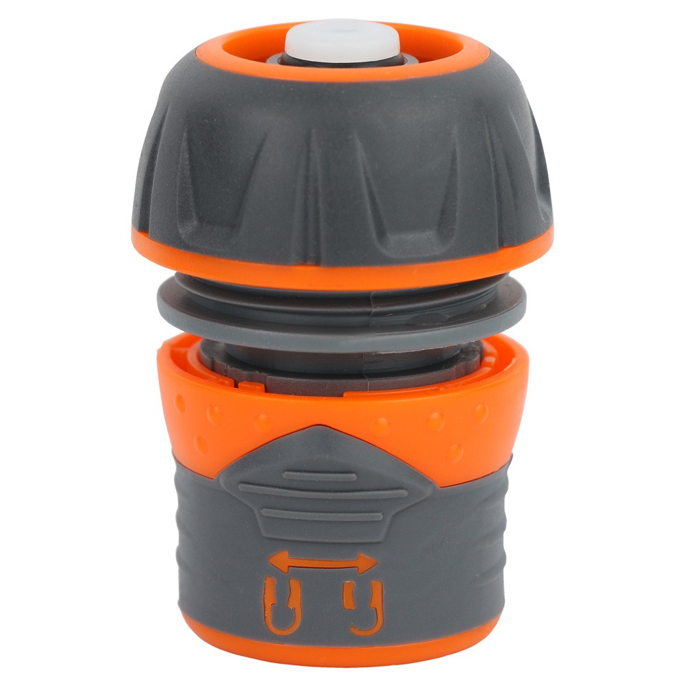 Конектор 1/2" швидкознімний для шланга 3/4" аквастоп із замком (ABS+TPR) FLORA (5015454), фото 1