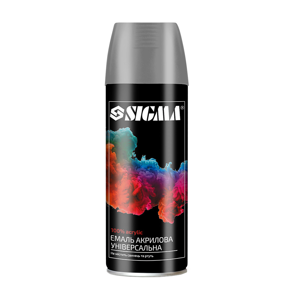 Емаль аерозольна акрилова 400 мл RAL 7024 графітово-сірий глянець SIGMA (2736721), фото 1
