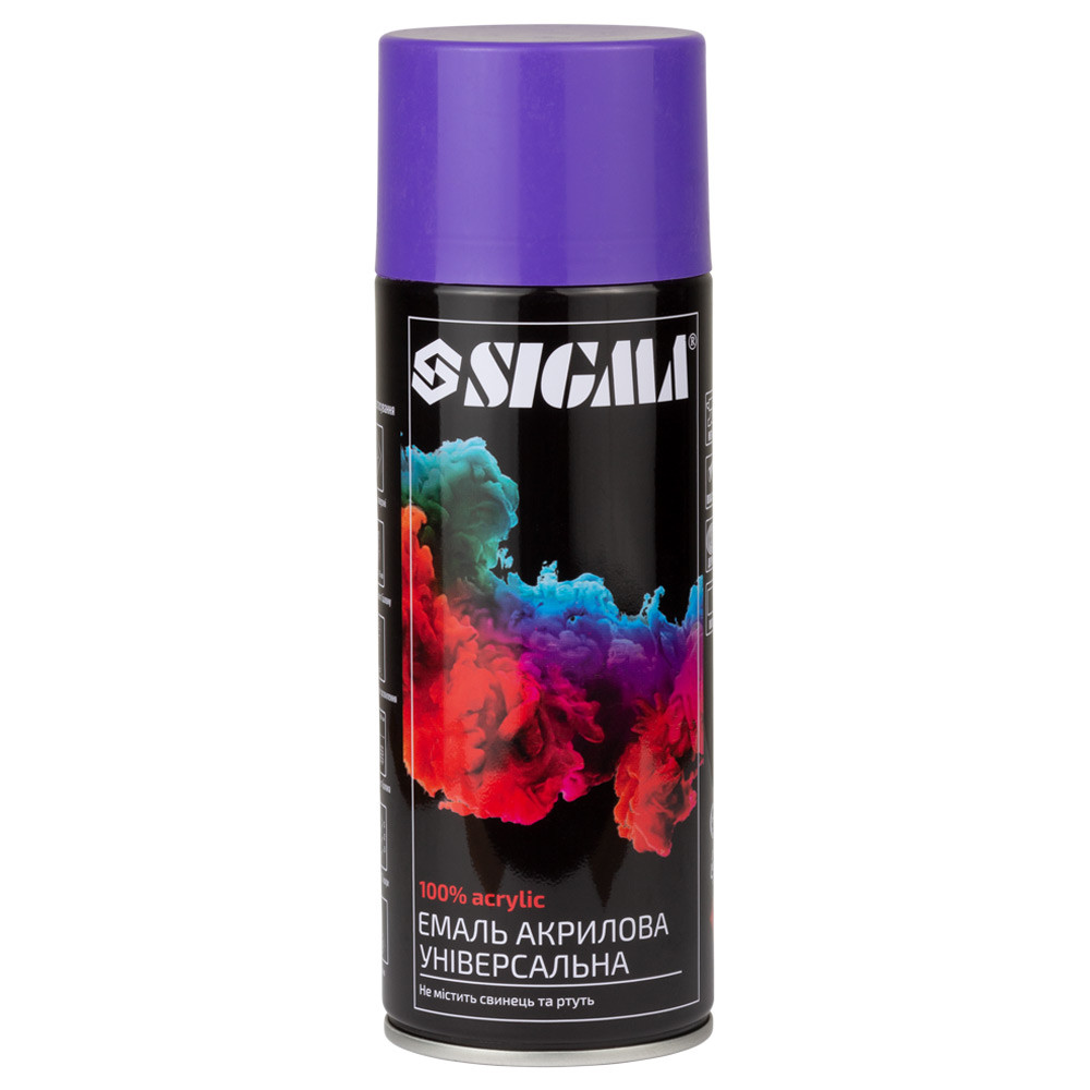 Емаль аерозольна акрилова 400 мл RAL 4005 фіолетовий глянець SIGMA (2737131), фото 1