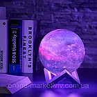 Настільна лампа світильник від USB, 3D Космос, 16см / 3D лампа нічник / Дитячий нічник-світильник, фото 9
