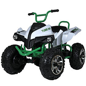 Квадроцикл дитячий Bambi (4 мотори по 90W, акум. 24V7Ah, USB, світло, музика) M 5102EL-1(24V) Біло-зелений