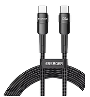 Кабель Essager Fast Charging Type-C to Type-C PD100W 5A 300 cм Black, фото 4