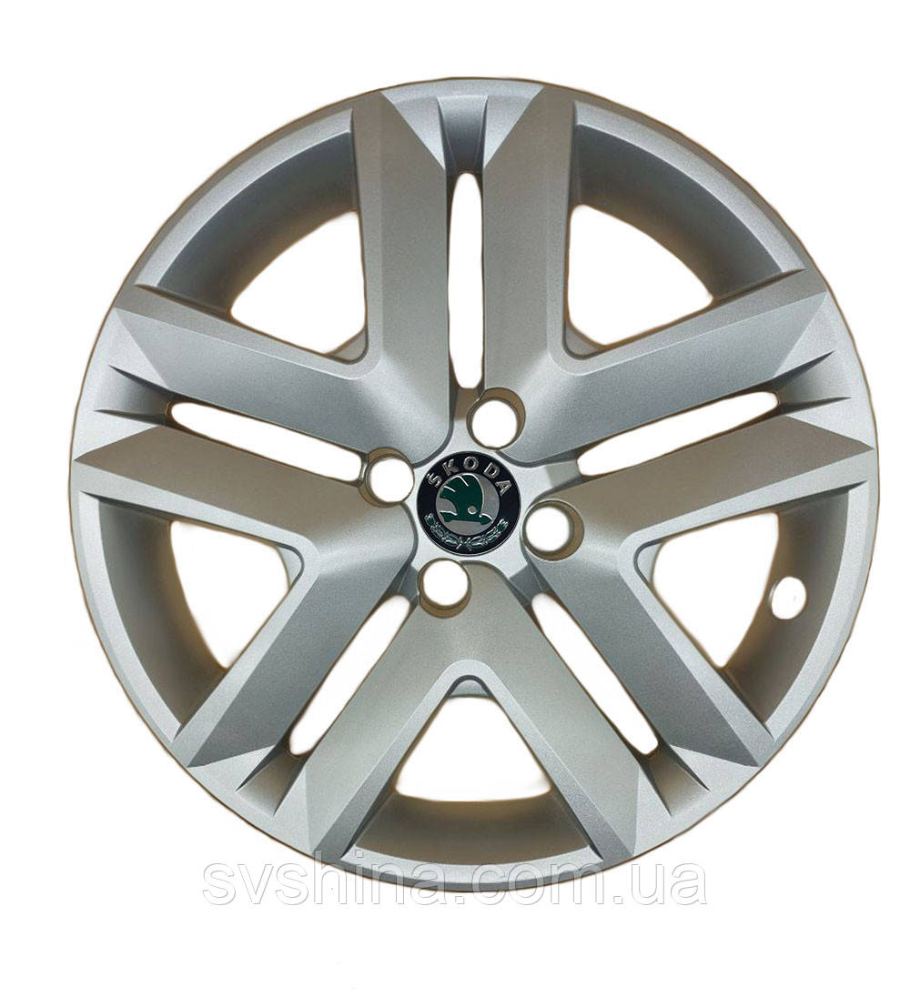 Автомобільні модельні ковпаки R16 Skoda A201 4шт, AK, сріблясті, фото 1