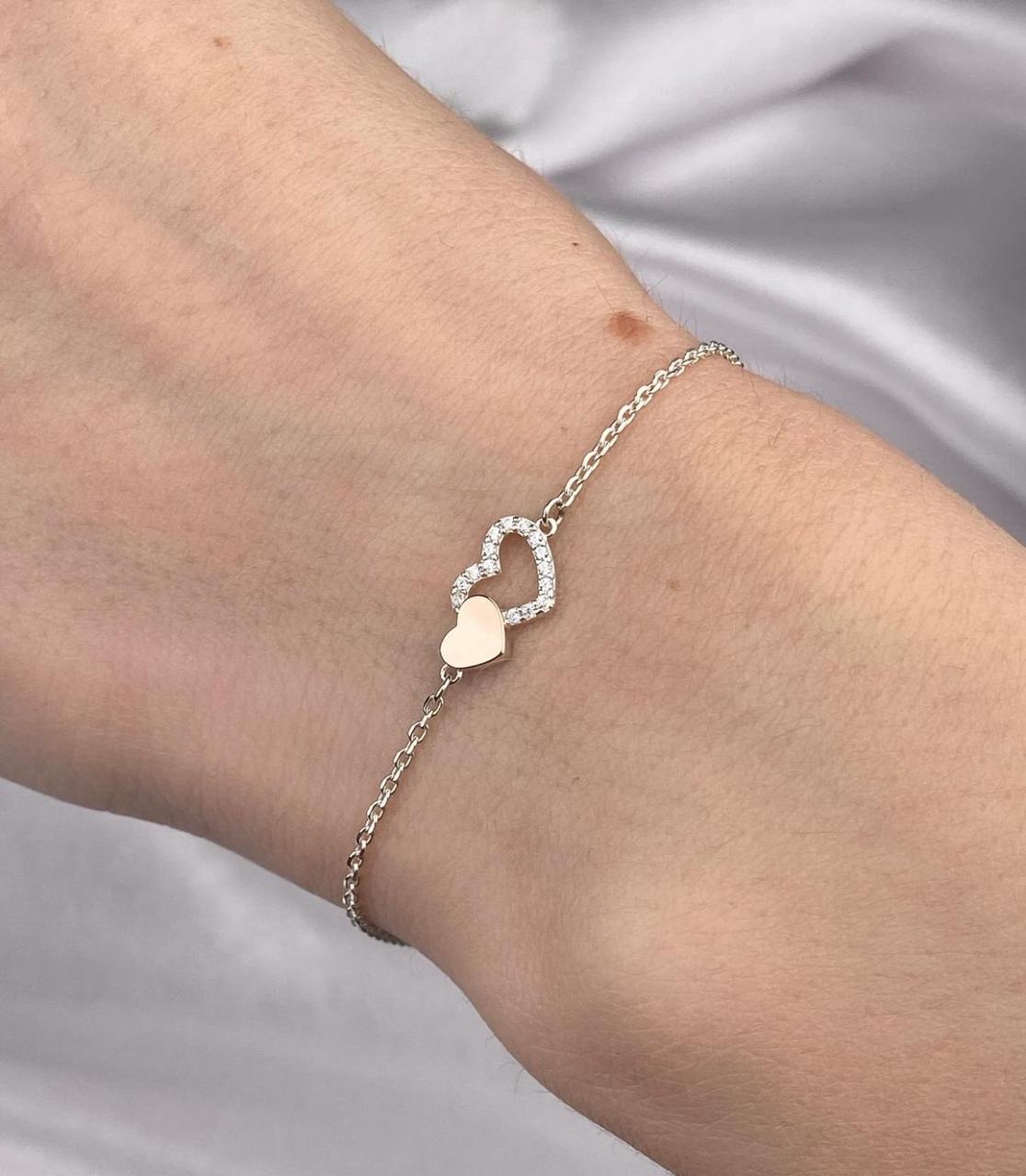 Срібний браслет з золотими вставками 1425.01, фото 1