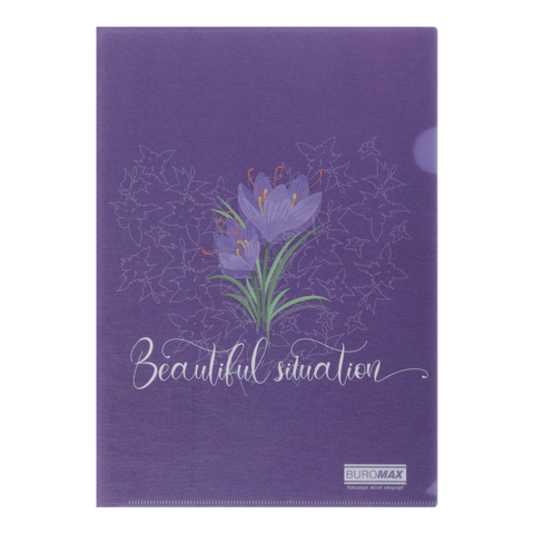 Папка-кутик, А4, матовий напівпрозорий пластик, ARABESKI, фіолетовий, фото 1