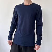 Лонгслив базовый универсальный М Л ХЛ 2ХЛ 3ХЛ 100% хлопок ТЁМНО-СИНИЙ