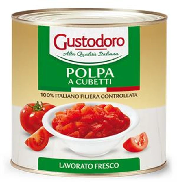 Томат різаний кубиками GUSTODORO CUBETTI 2,5 КГ (ІТАЛІЯ), фото 1