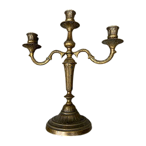 Канделябр "Людовік XV", 3 свічки із зістареної латуні 32х35,5 см Stilars Италия 130202 (Італія)
