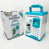 Електронна Скарбничка сейф з відбитком пальця та кодовим замком «BODYGUARD» + купюроприймач Блакитна, фото 5